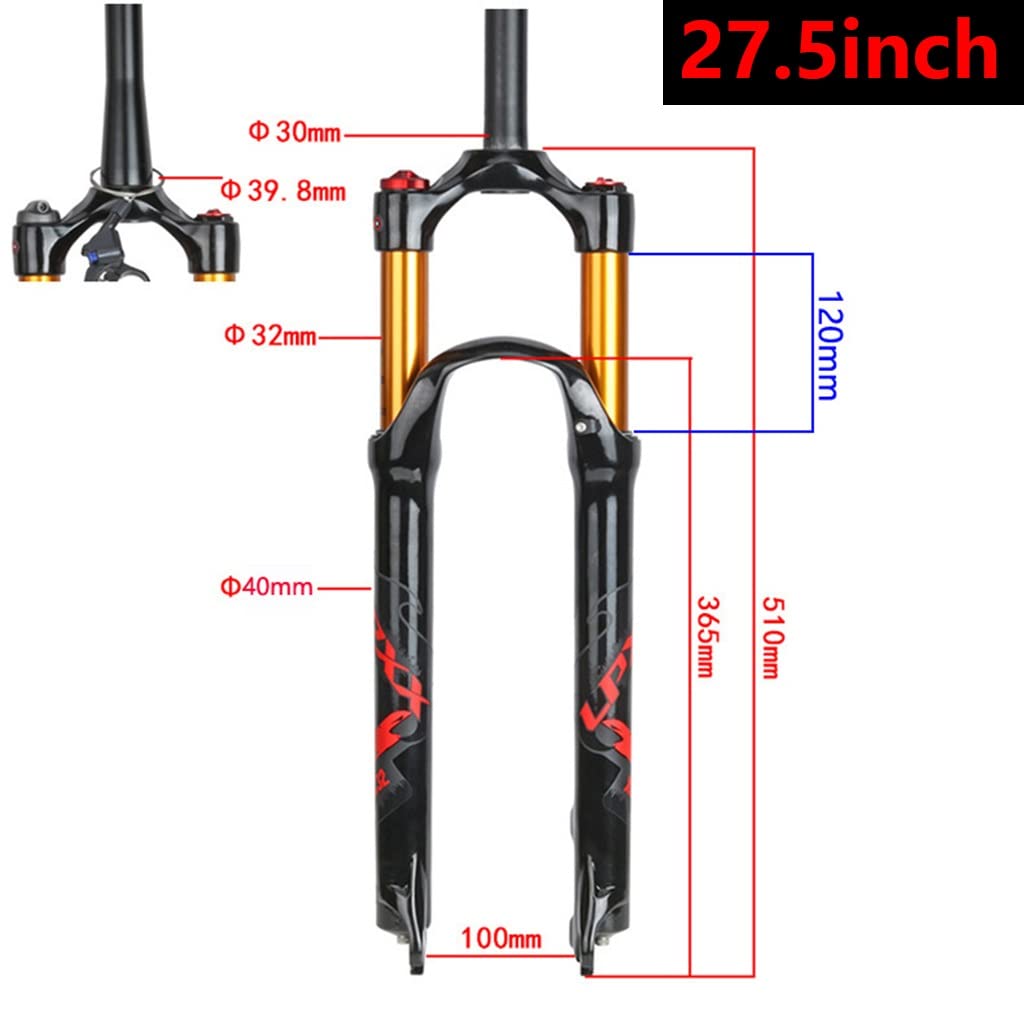 Przedni widelec amortyzowany pneumatycznie MTB 26" 27,5" 29" XC AM ultralekki widelec do rowerów górskich z ręczną blokadą, rura prosta/stożkowa 1 1/8", hamulec tarczowy, szybkozłączka, droga