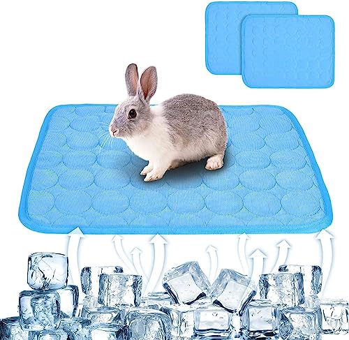 2 alfombrillas de enfriamiento de verano para conejo, cama de conejo, alfombrilla de cama de conejo, forro de jaula de cobayas, almohadilla de orina de hámster, almohadilla de dormir de forro polar
