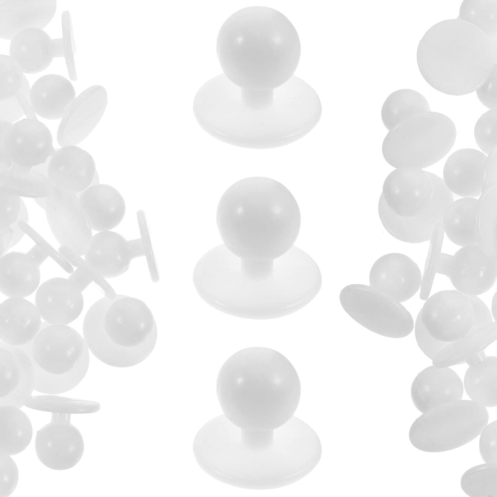 100 Bottoni Rotondi Da Cuoco In Plastica Bianca, Per Cappotti E Giacche, 1.8 Cm - copertina