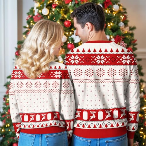 Image of 99TIMORO Pepper Drinking Ugly Christmas Sweater for Men and Women, Holiday Pullover Novelty Crewneck Sweatshirt, Festive Outfit Gift
