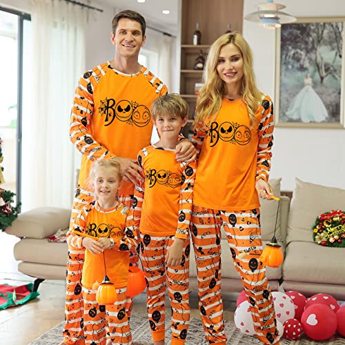 Matching Family Halloween Ghost Face Pajamas Set, Funny Printed Soft Sleepwear PJs Holiday Loungewear for Women Men Couples2