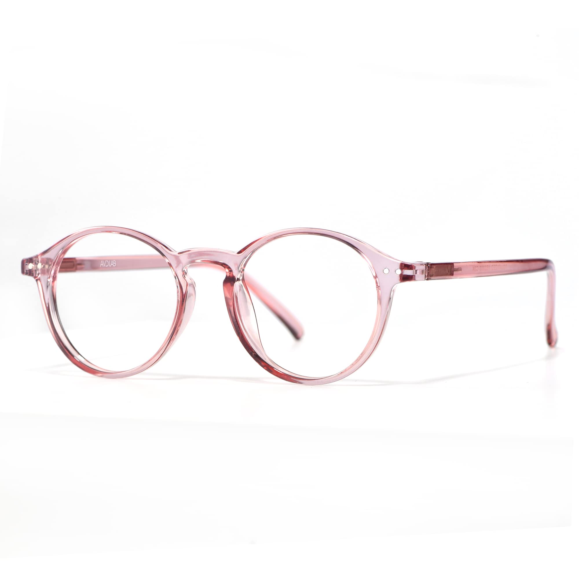 AVDLAB Blue Light Blocking Glasses Round Retro Computer Gaming Glasses Women Men UV Protection AB3303 (Pink)