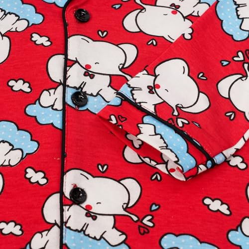 Image of CLAP Kids Cotton Printed Full Sleeves Night Suit