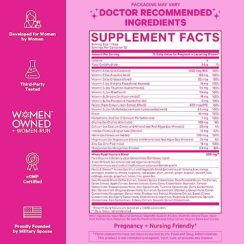Pink Stork Liquid Prenatal + Postnatal Vitamins for Women with Organic Whole Food Blend, Folate, and Vitamin B6 for Pregnancy and Postpartum - Mixed Berry 32 Servings - Image 4