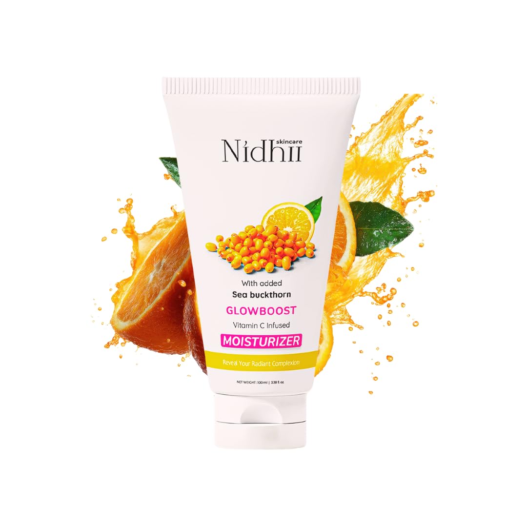 Vitamin C Moisturizer | Vitamin E & Seabuckthorn | Lightweight, Oil-Free Face Moisturizer | Brightening & Deep Hydration | With Niacinamide & Shea Butter | For All Skin Types Men & Women | 100gms