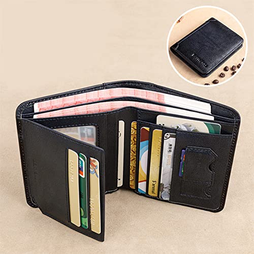 Men's Wallet PU Leather Trifold Wallets for Men Vintage Thin Short Multi Function ID Credit Card Holder Slim Purse Money Bag,Grey Blue3