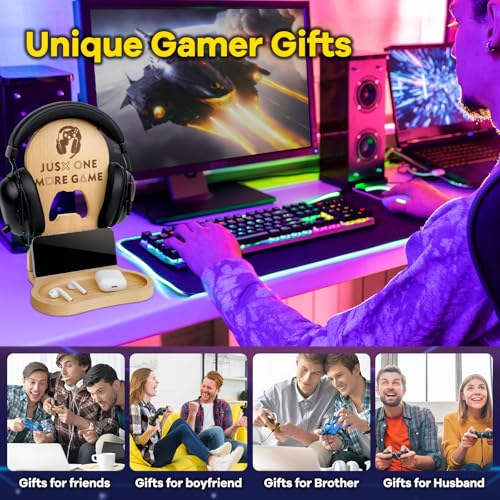 Gifts for Boyfriend - Gamer Gifts for Men - Wooden Gaming Headset Stand with Light - Gaming Boys Room Decor - Gaming Accessories - Image 5