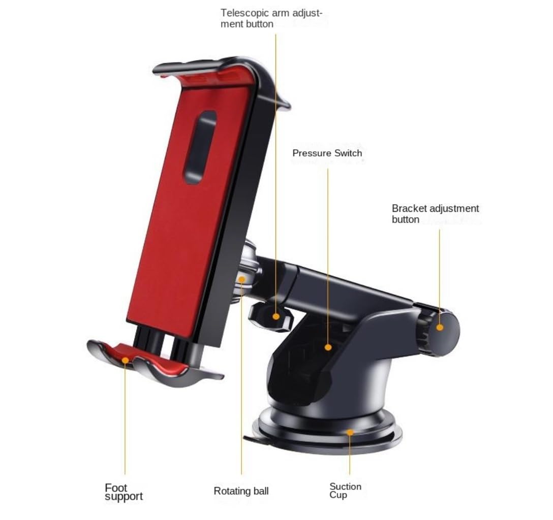 Supporto Telefono Supporto per Cellulare con Forte aspirazione Adatto per Smartphone Tablet Universale per per Auto(Rot)