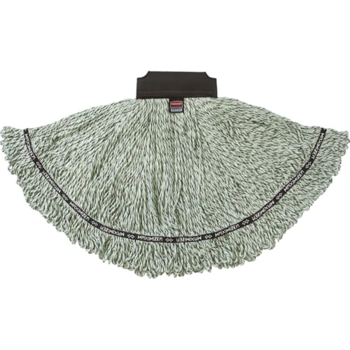 Image of Rubbermaid Commercial 1924815 Maximizer Mop Head, Microfiber Blend, Medium, Green, for Commercial /Professional Cleaning /Mopping