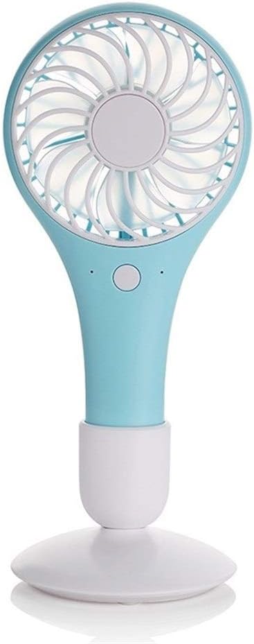 USB Fan 1200mAh Cooler for Home Handheld Outdoor Fan Table Mini Rechargeable Laptop USB Fan for Home， Office， Bedroom (Color : Blue)