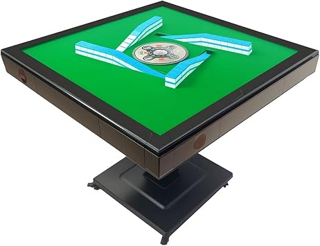 Foldable Automatic Mahjong Table- 2 Sets of 42mm Numbered Tiles, Quiet Shuffling, USB Charging, Folding Electric Mahjong Table with Wheels for Americans, Filipinos, Black