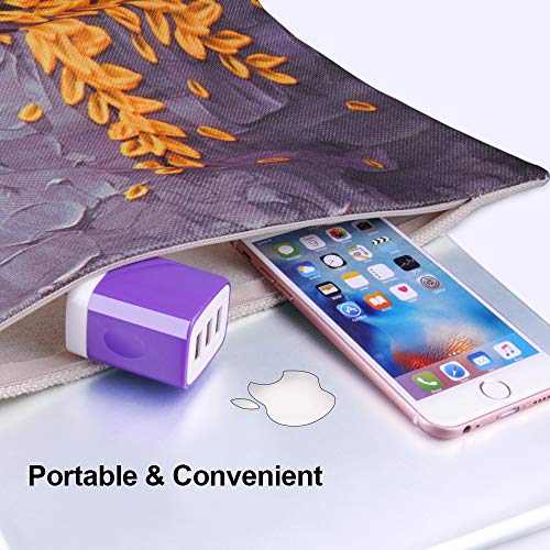 Image of 3 Port USB Wall Charger - Multi-Port USB Plug, 5V 3.1A Compatible with iPhone 14 /13 /12 /11 /Xs /XR /8 /7 /6S, Samsung Galaxy S23 /S22 /S21 /A14 /A13 /Note 20, LG V20 /V30 /V35 THINQ Q7