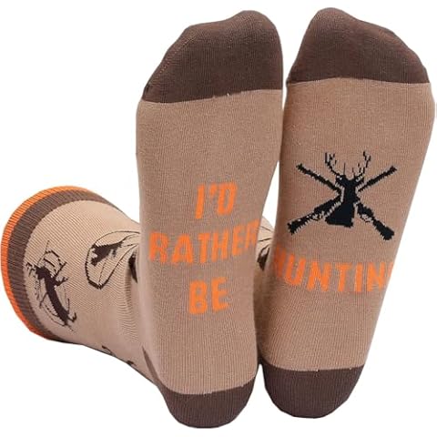 YEXIPO Funny Socks for Men Women I'D Rather Be Outdoor Activities Novelty Gifts For Hunting Golfing Camping Skiing Gaming Cover