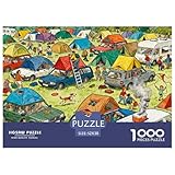Überverschultes Campinggelände Hölzerne Puzzles Wasserfest 1000 Teile DIY- Puzzle Geschenke Für Erwachsene Buntzur Heimdekoration