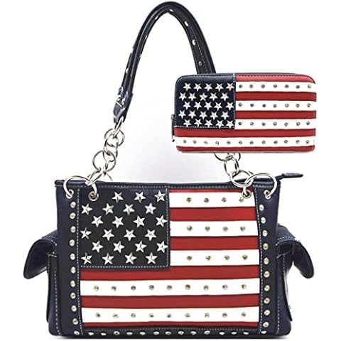 American Flag Patriotic Leather Purse Set Cover