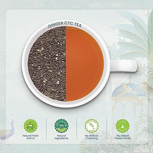 Image of DABRI Ginger Premium CTC Tea 250gm Pouch | Adrak chai powder | Natural dried ginger | No preservatives | Promotes better blood circulation | Improved strength & Energy