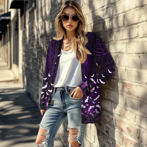 Image of Forchrinse Red Ladybug Cardigan for Women Causal Long Sleeve Open Front Cardigans Sweater Fashion 2024 Fall Coat with Pockets