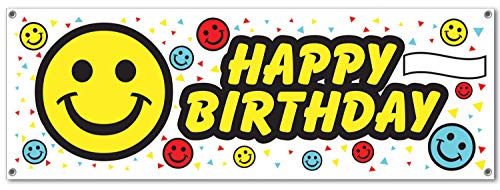Birthday Smile Face Sign Banner Party Accessory (1 count) (1/Pkg)