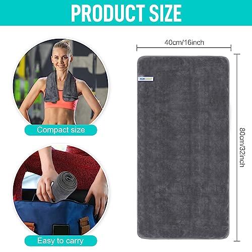 SINLAND Microfiber Gym Towels Sports Fitness Workout Sweat Towel Super Soft and Absorbent 3 Pack 40cmx80cm - Image 2