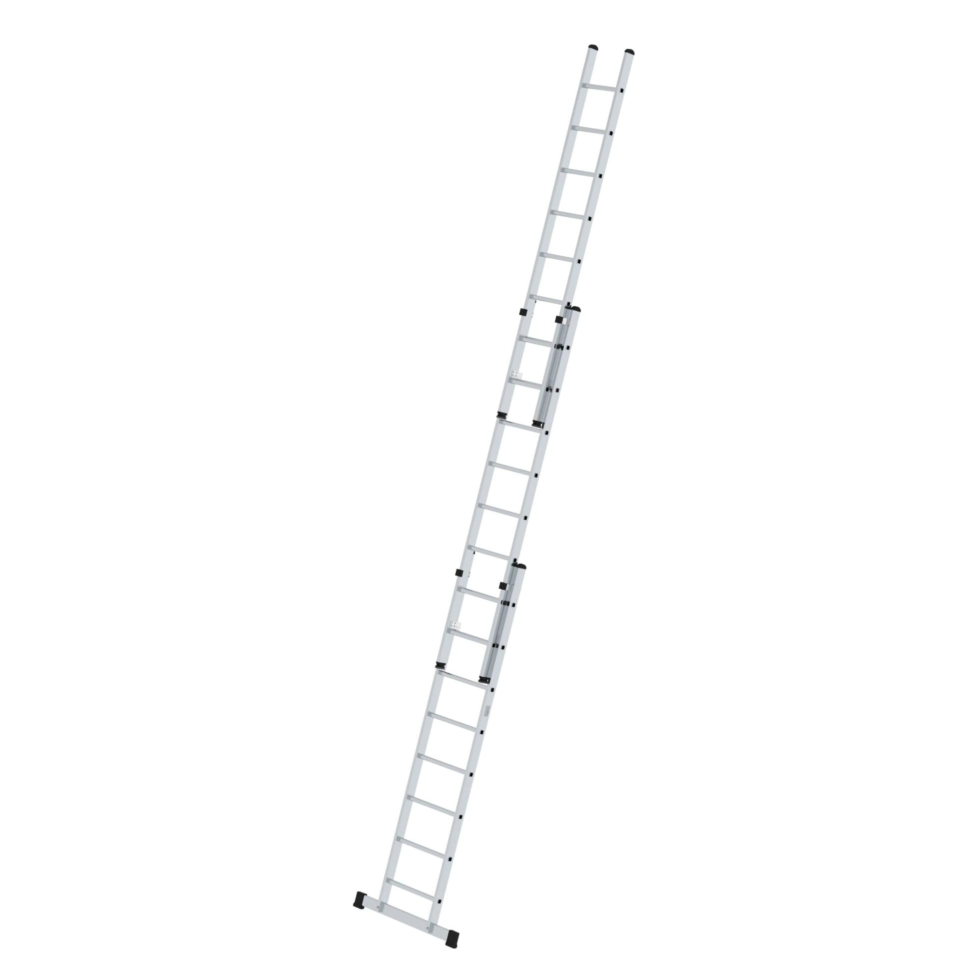 PROREGAL Sprossen-Schiebeleiter 3-teilig mit Standard-Traverse 3x10 Sprossen | Leiter, Teleskopleiter, Trittleiter, Bockleiter, Sprossen-Doppelleiter