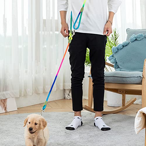 Hundeleine zum Laufen, Spazierengehen, Training, Crossbody-Doppelleine für Hunde, 1,2 cm dick, Nylon, reflektierend, strapazierfähig, für kleine, mittelgroße und große Hunde, bunt