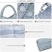 Women Vegan Leather Hand-Woven Tote Handbag Fashion Shoulder Top-handle Bag All-Match Underarm Bag with Purse (Denim Light Blue)