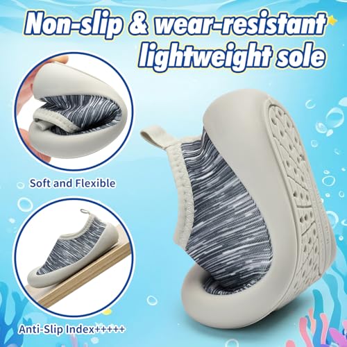 Baby Boys and Girls Barefoot Water Shoes with Quick-Dry Upper Wide Toe Box Non-Slip Design for Toddler Kids for Beach Swimming Pool Walking Running3