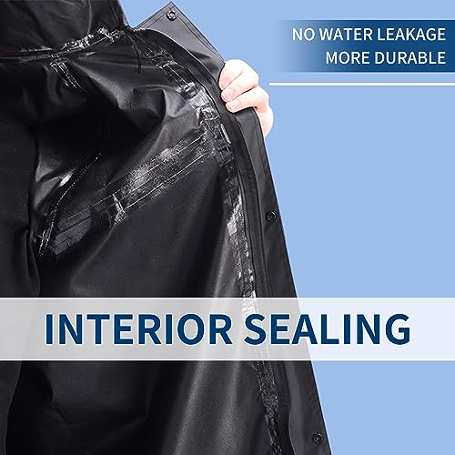 Adults Rain Coats,Reusable Waterproof Long Rain Jacket,Reflective one-piece Raincoat,Waterproof Rain Ponchos with Hoods4
