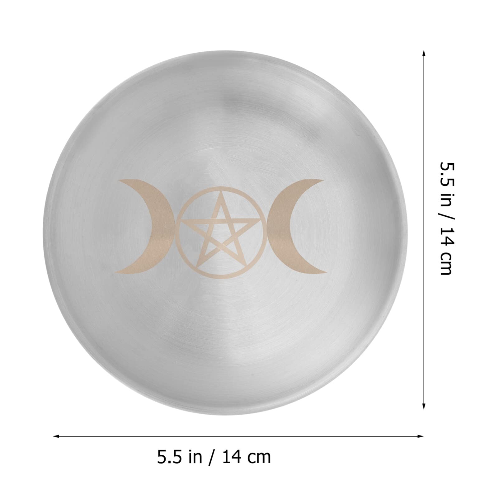 IMIKEYA Pentagram Altar Ritual Plate Dish Ramadan Trays Jewelry Tray Food Fruit Snack Plate Ring Trinket Holder Candle Holder Incense Burner for Smudging Decoration
