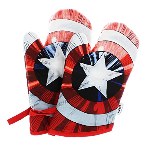 Product Image of the Captain America Shield Fabric Oven Mitt 2-Pack