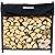 Woodhaven Black 4 Foot - Heavy Duty Made In USA - Indoor Outdoor - 1/4 Cord Firewood Storage Log Rack With Seasoning Cover Combo Set - Metal Log Storage - 48” x 48”