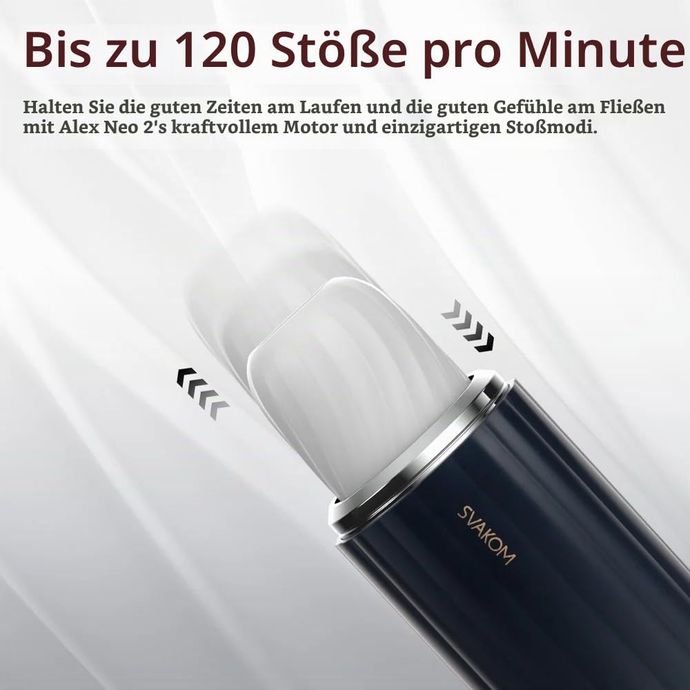SVAKOM Alex Neo 2 Masturbieren für männer, Elektrischer Masturbator mit 7 Teleskopfunktion Rotierende Massagefunktion, Cup-Masturbatoren Taschenmuschi Sex Spielzeug für die Männer, Penispumpe Sex Toys