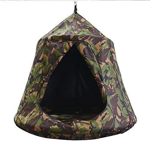 TopEva Waterproof Hanging Tree&Ceiling Hammock Tent Kids Sky Castle Paradise with Led Decoration Lights (Camouflage)