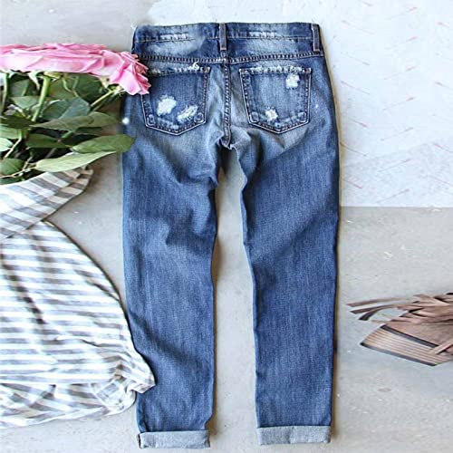 American Flag Ripped Boyfriends Jeans for Women3