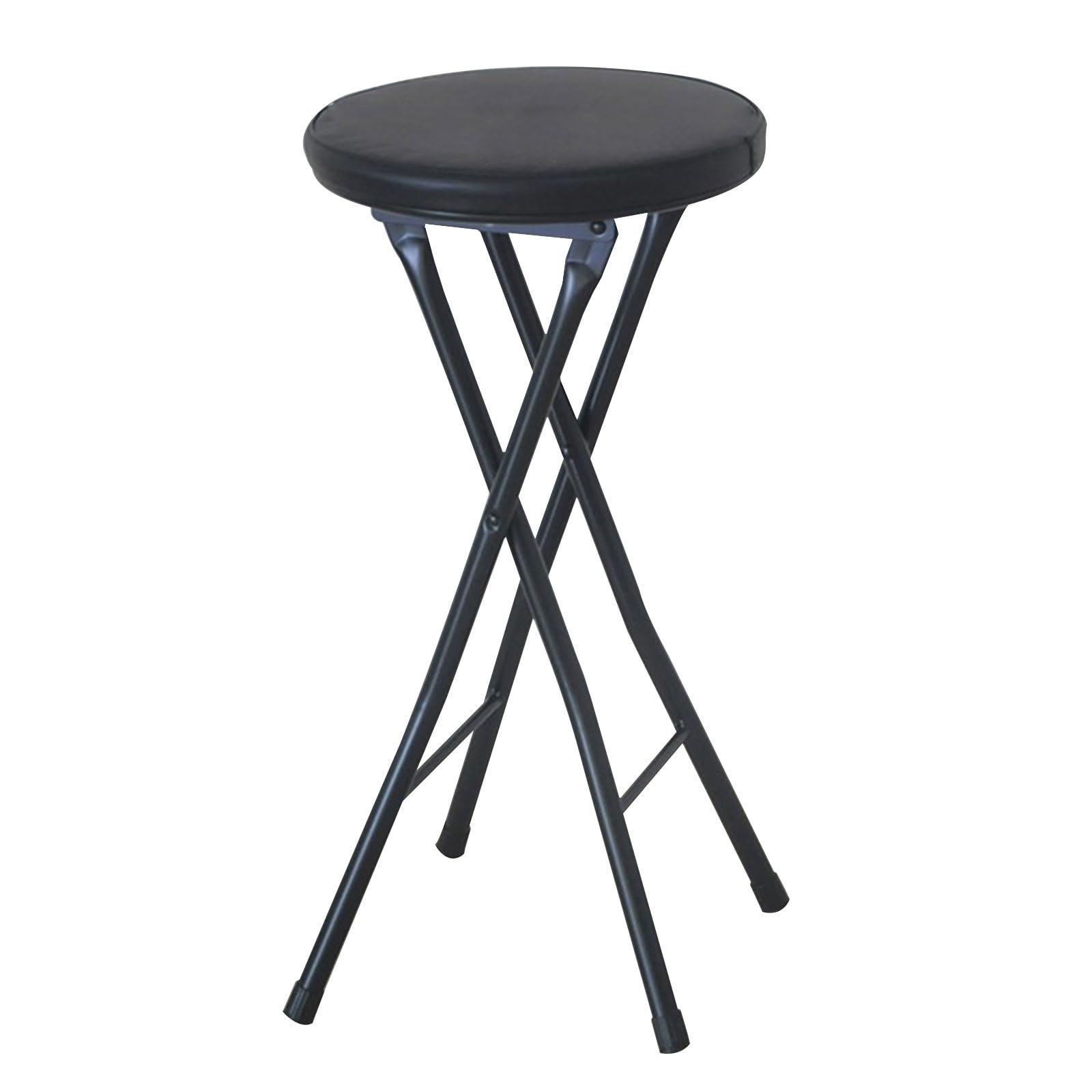 Tabouret pliable sans dossier noir en metal pour cuisine et bar