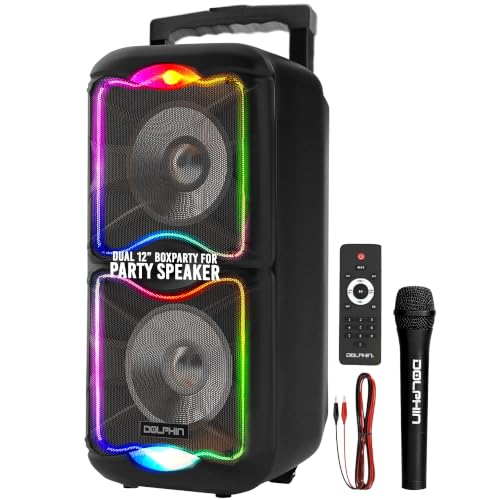 Dolphin BoxParty 212 Dual 12' Portable Bluetooth Party Speaker – Loud...