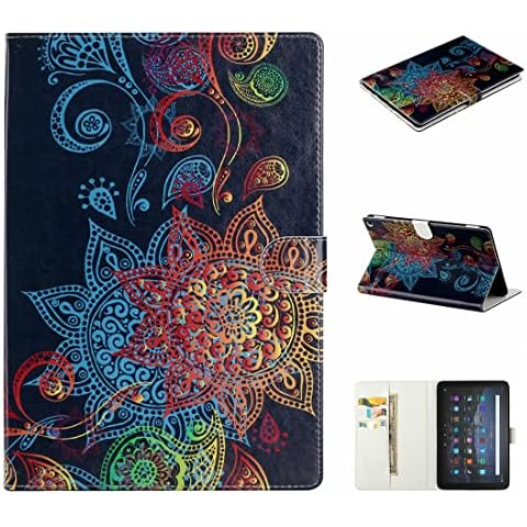 XFDSFDL® Protective Cover for Amazon Fire HD 10/10 Plus 11th Gen 2021 (10.1 Inch) PU Leather Flip Case Totem Pattern with Built Stand Wallet Shell Holster 11 Cover