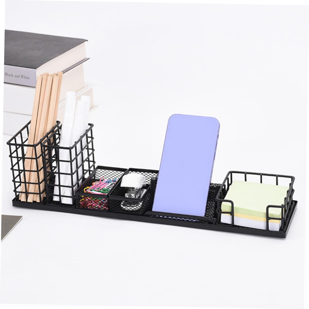 ARTIBETTER Set Portapenne Da Scrivania in Metallo Multifunzione, Grande Contenitore Per Matite e Organizer Scomparti Separati, Design Resistente Allo Sbiadimento Per Ufficio e Casa