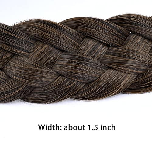 Gledola 5 Strands Synthetic Hair Braid Headband Hair Braided Headband for Women Girl (Copper Brown) - Image 2