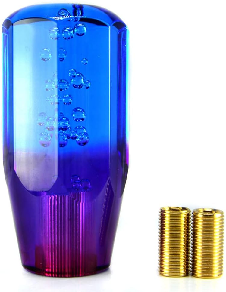 CYDZSW Auto Gear Shift Knob Crystal Shifter Boot Knob Universal Cool Car Accessories Blue+Purple 10cm