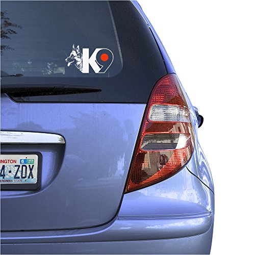 K9 German Shepherd Clear Vinyl Decal Sticker for Window, Police Dog Warning Guard Sign Art Print