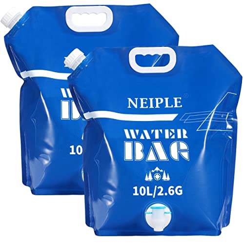 WAWAIW 2PC Faltbarer Wasserkanister 10L Camping: Lebensmittelechte Faltbar...