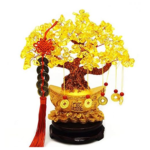 Yellow Quartz Crystal Feng Shui Tree