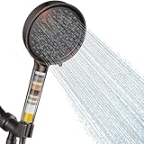 Cobbe Filtered Shower Head with Handheld, High Pressure 6 Spray Mode Showerhead with Filters, Water Softener Filters Beads for Hard Water - Remove Chlorine - Reduces Dry Itchy Skin, Oil Rubbed Bronze