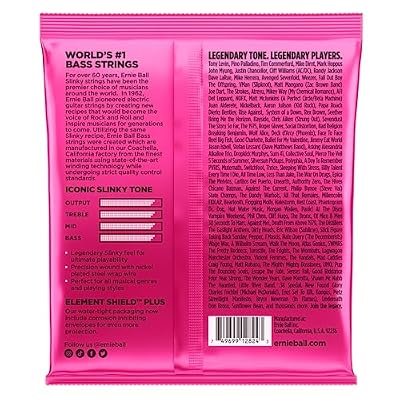Ernie Ball 5-String Super Slinky Nickel Wound Bass Guitar Strings, 40-125 Gauge (P02824)