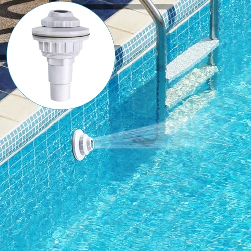 EVBOTGEE Pool Einlaufdüse Verstellbar mit Schwenkbarem Kopf, Einströmdüse für Stahlwandpool, Auslassdüse mit 32mm und 38mm Schlauchanschluss, Düse für Gleichmäßige Wasserzirkulation, Zubehör