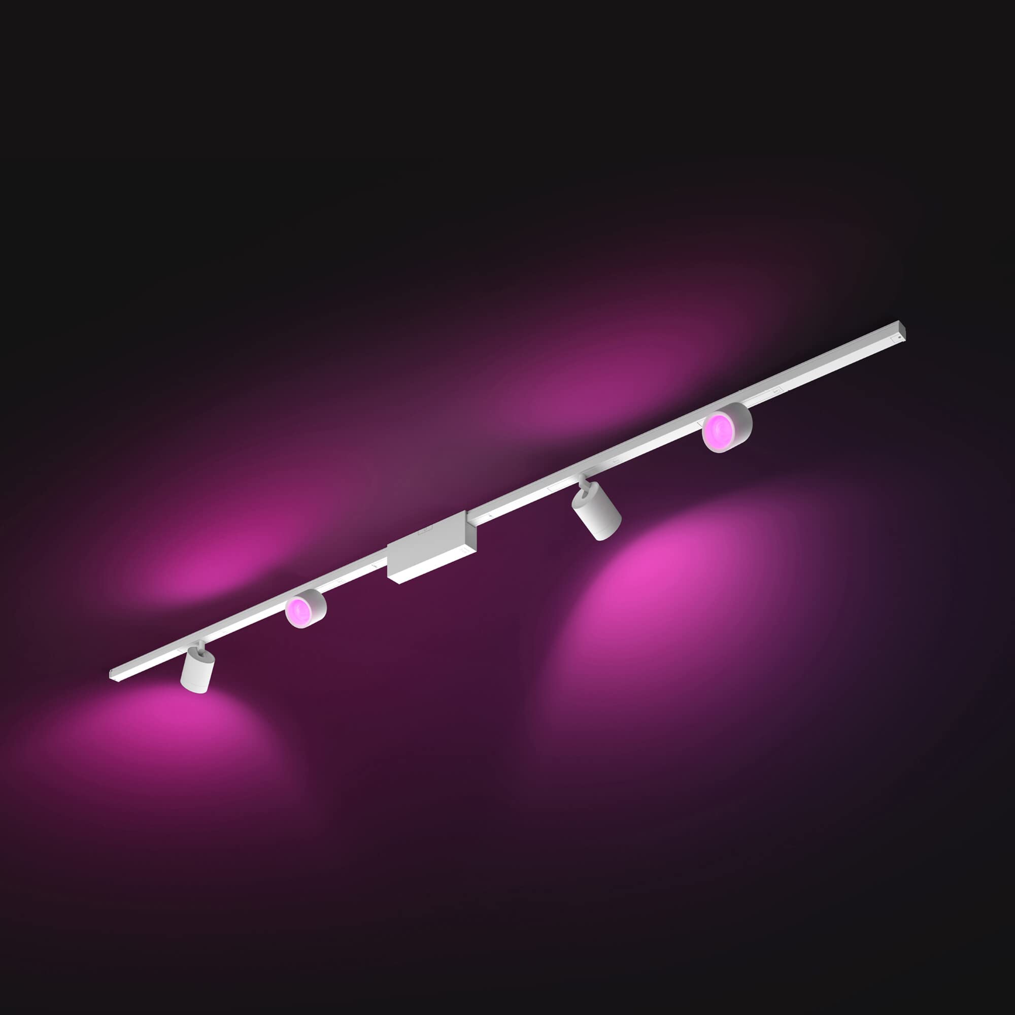 Philips Hue White and Color Ambiance, Perifo, Kit di Illuminazione a Binario, Kit con 4 Faretti, 22.4 W, Bianco