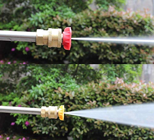 Edou Direct Pressure Washer Spray Nozzle Tips 5-Pack Multiple Degrees (0°/15°/25°/40°/Soap) | 1/4" Quick Connect | 5,000 Psi Max Working Pressure | 3.0 Gpm Max Flow #TOP4