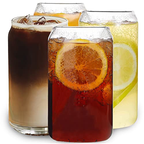 Bomvabe Juego de 4 Vasos Altos de 500 ml, Vasos de cóctel, Vasos para Beber en Forma de Lata, Vasos...