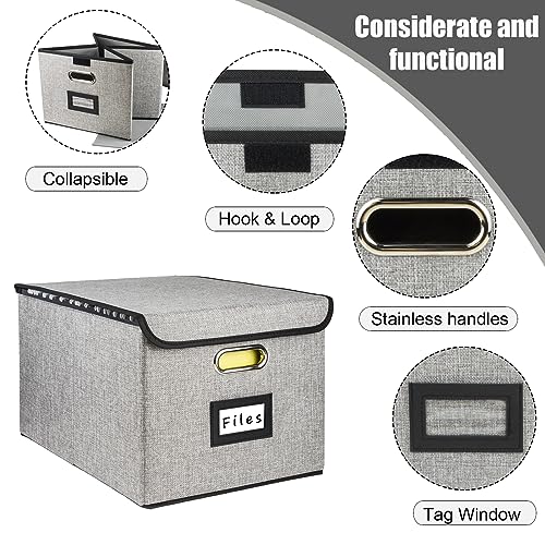 Desihum Caixa organizadora de arquivos dobrável, caixas de armazenamento para pendurar arquivos com